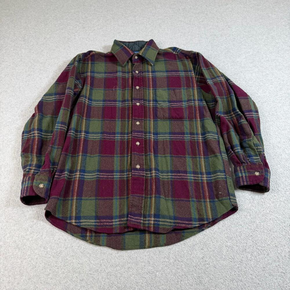 Pendleton Wool Shirt Mens Medium Plaid Flannel Lined Made USA Heritage Shacket